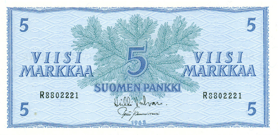 5 Markkaa 1963 R8802221 kl.8-9